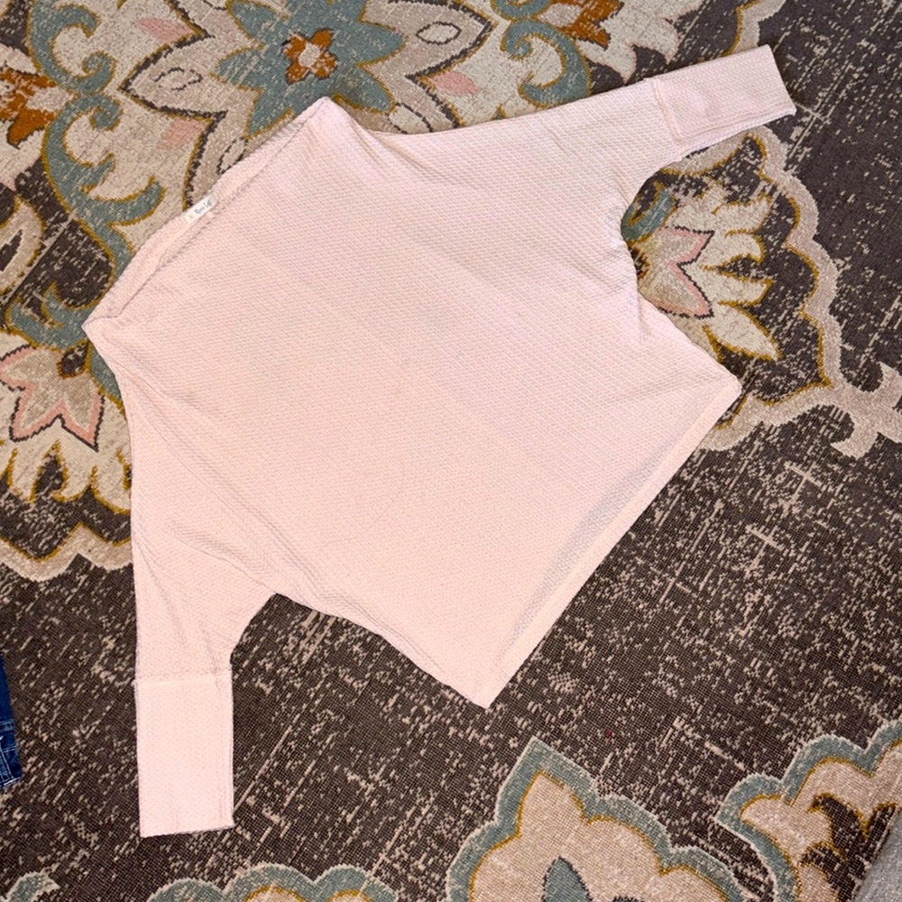 Waffle knit off the shoulder boutique top